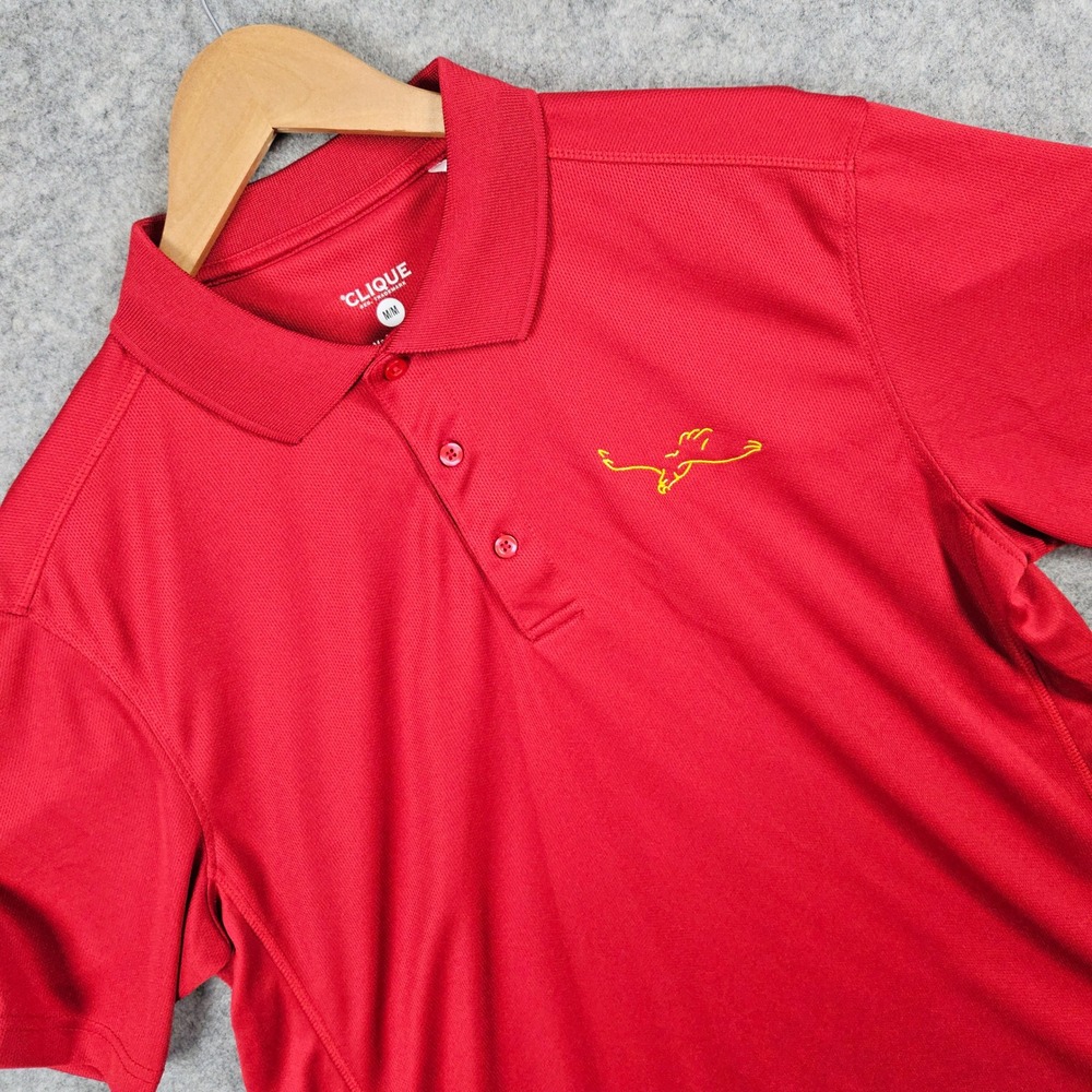Clique Mens Red Short Sleeve Boy Scouts Daniel Webster Council Polo Shirt Size M